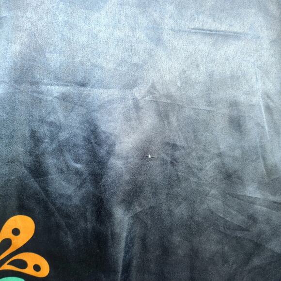 Up2date Fashion Navy Satin Kaftan Maxi Dress One Size Whimsical Floral V-Neck - Picture 9 of 10